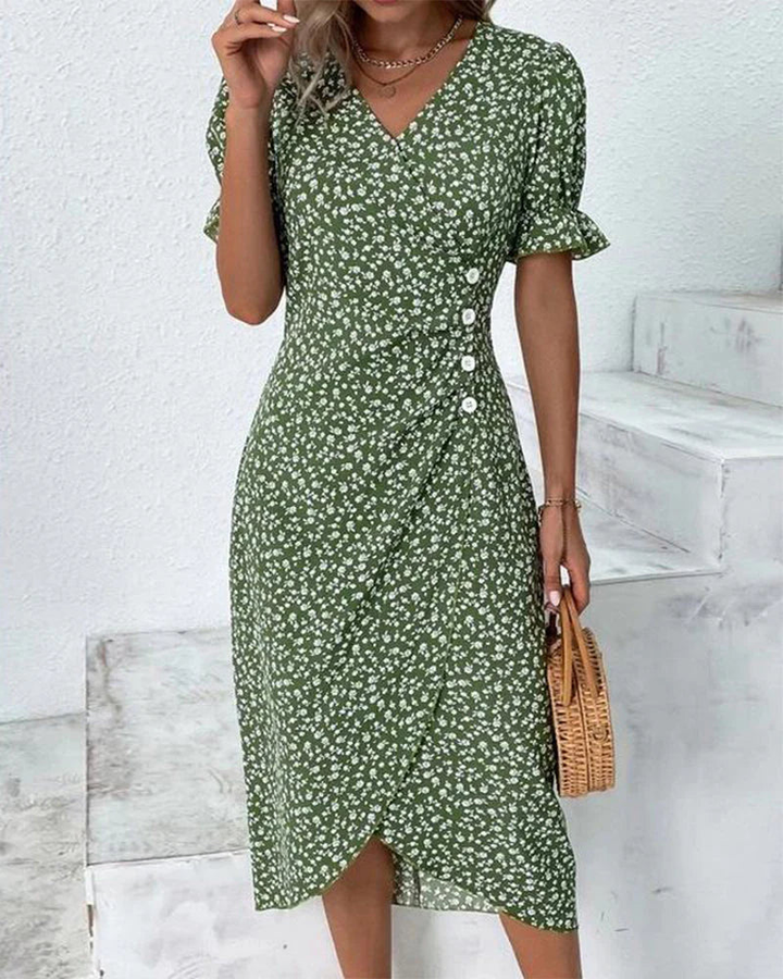 Evelyn | Stylish Wrap Midi Dress for Women - Perfect for Any Occasion-Metro Lane Plaza