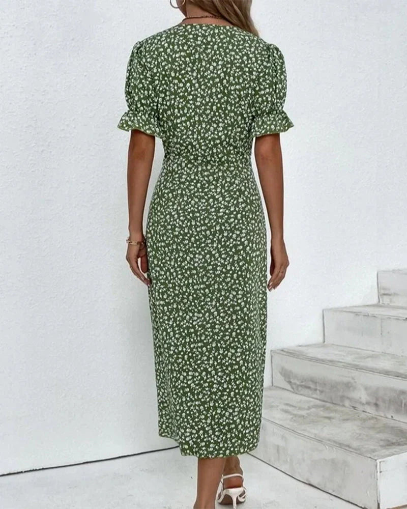 Evelyn | Stylish Wrap Midi Dress for Women - Perfect for Any Occasion-Metro Lane Plaza