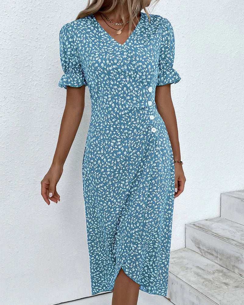 [Women's Wrap Midi Dress]-Metro Lane Plaza