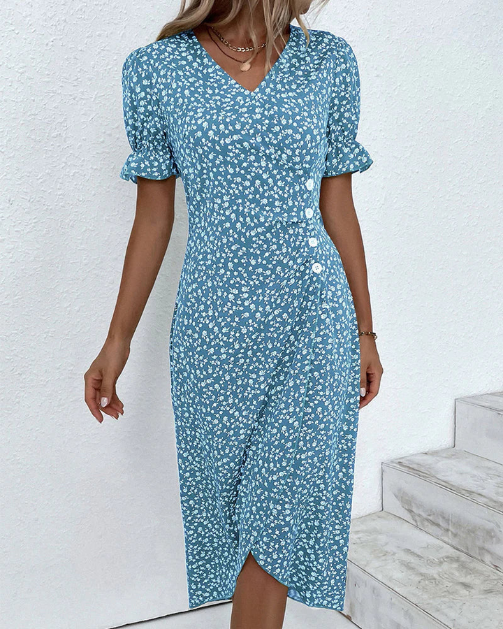 [Women's Wrap Midi Dress]-Metro Lane Plaza