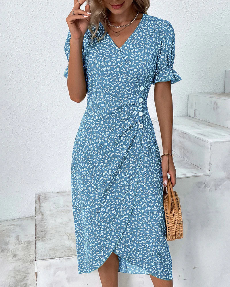 [Women's Wrap Midi Dress]-Metro Lane Plaza