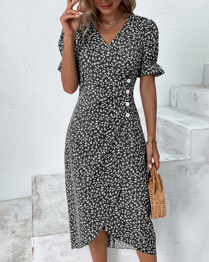 Evelyn | Stylish Wrap Midi Dress for Women - Perfect for Any Occasion-Metro Lane Plaza