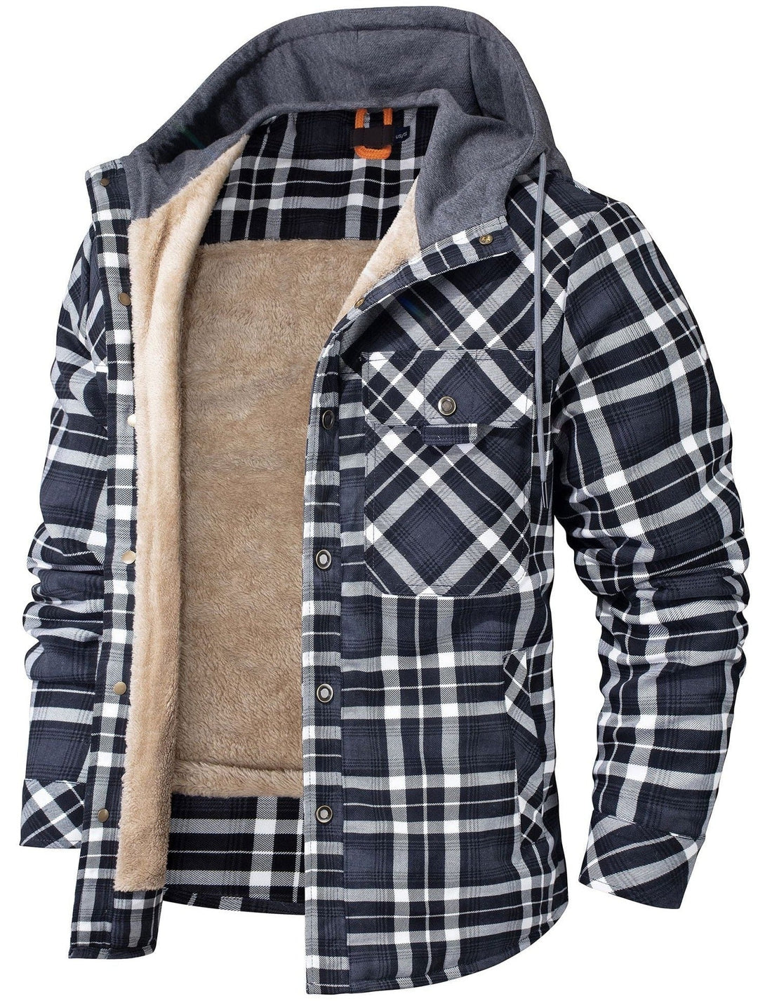 Veste à capuche à carreaux pour homme