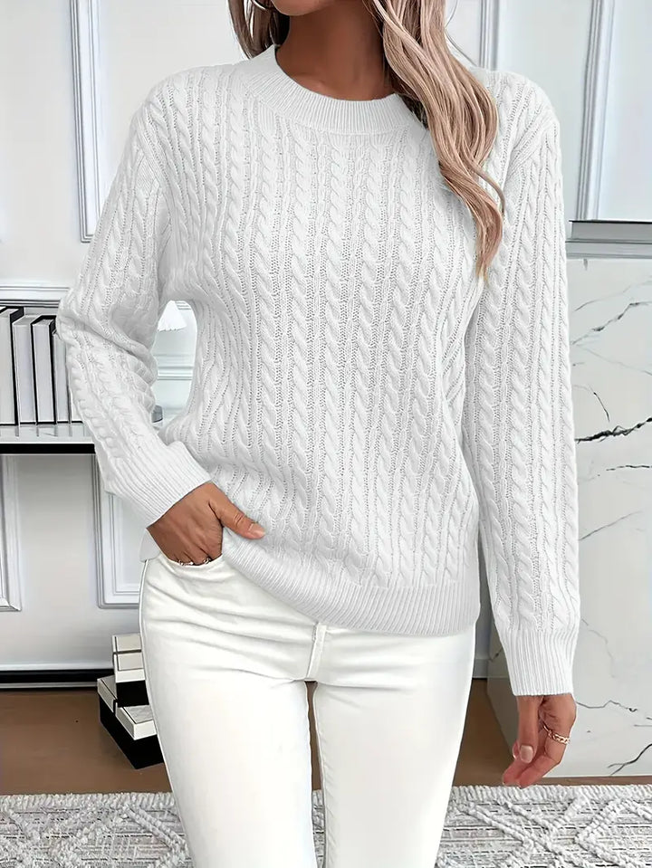 Pullover da donna dalla vestibilità comoda, in maglia a trecce