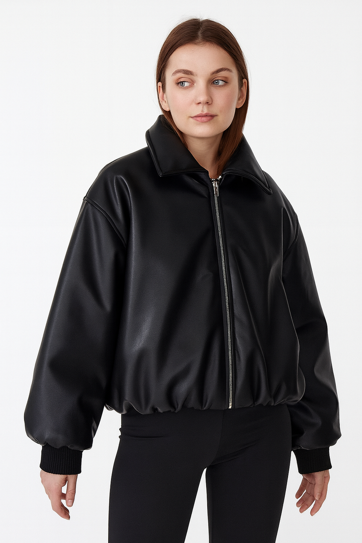 Bonita | Women's Oversized Vegan Leather Jacket-Metro Lane Plaza