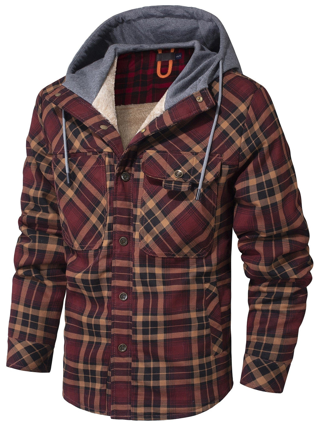 Veste à capuche à carreaux pour homme