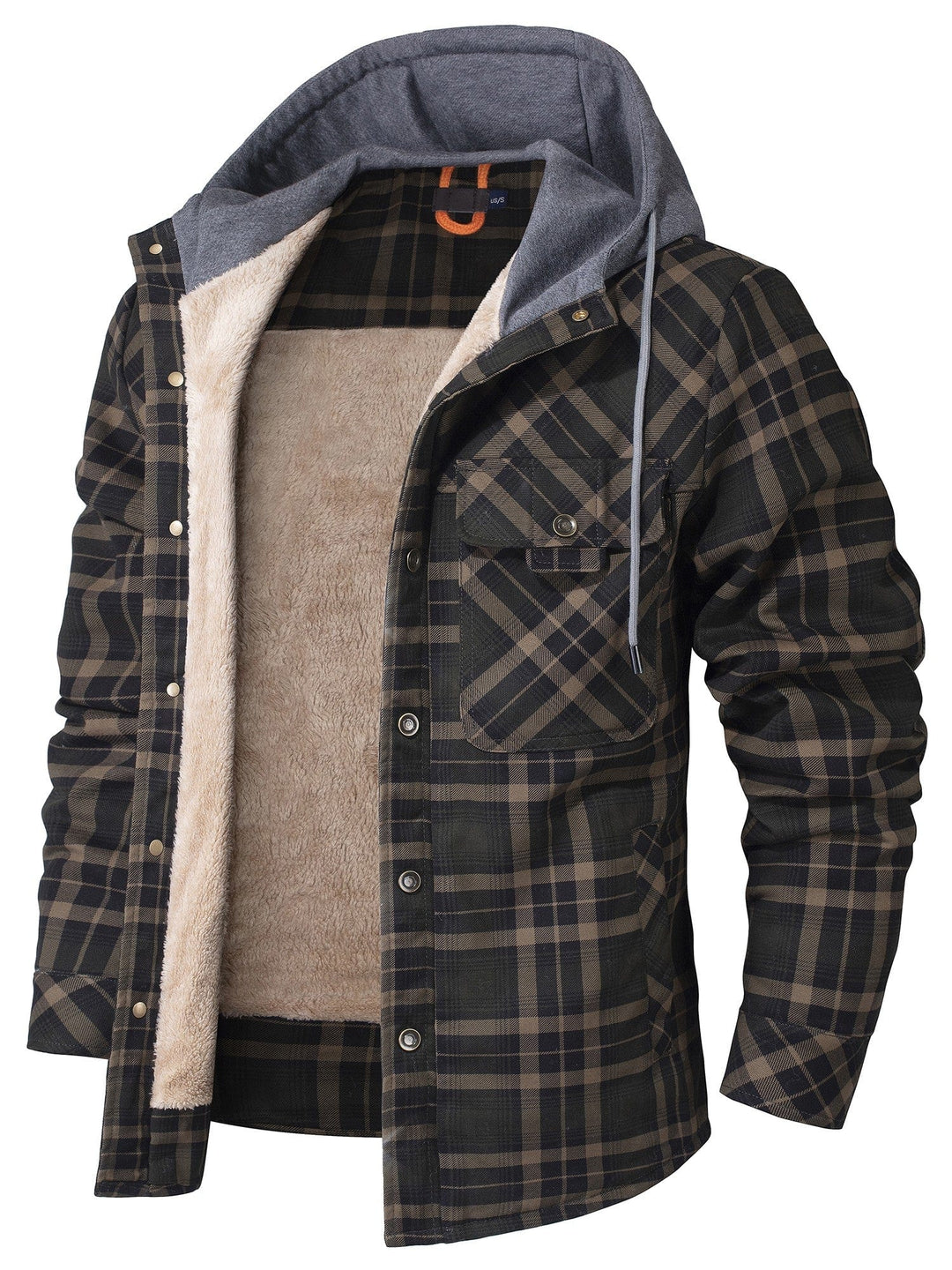 Veste à capuche à carreaux pour homme