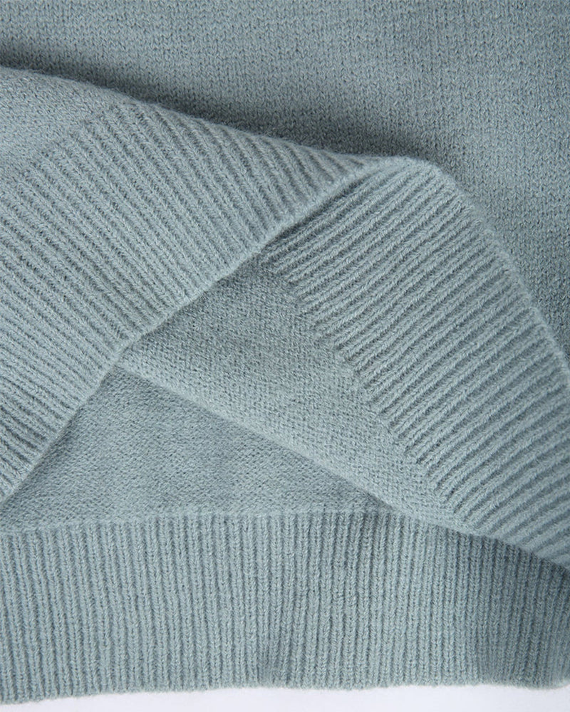 Suéter de punto de mujer con cuello simulado y diseño Fair Isle