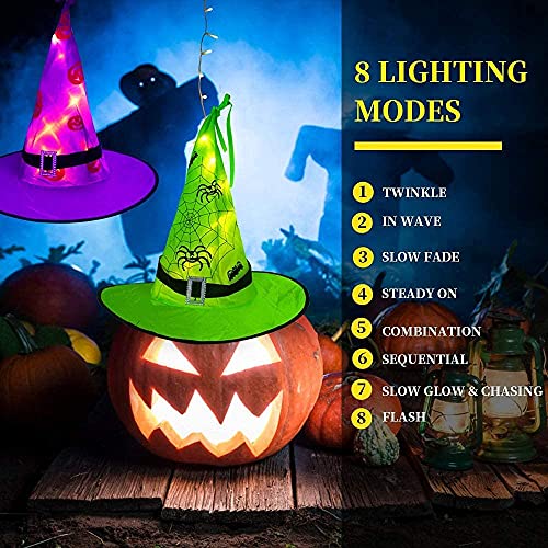 Catena luminosa da donna con cappelli da strega, 44ft, con 104 LED bianco caldo