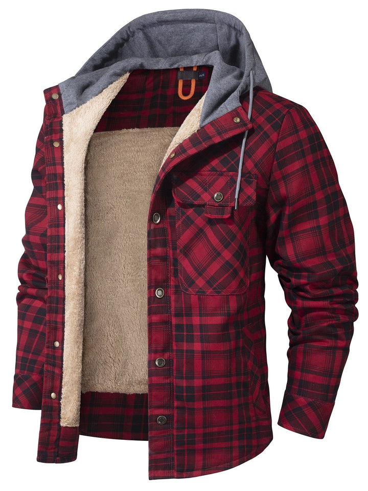Veste à capuche à carreaux pour homme