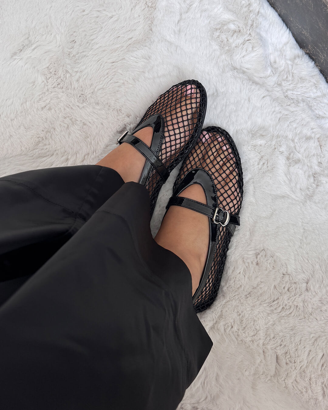 Juliette | Women's Ballerinas with Breathable Mesh and Leather Details-Metro Lane Plaza