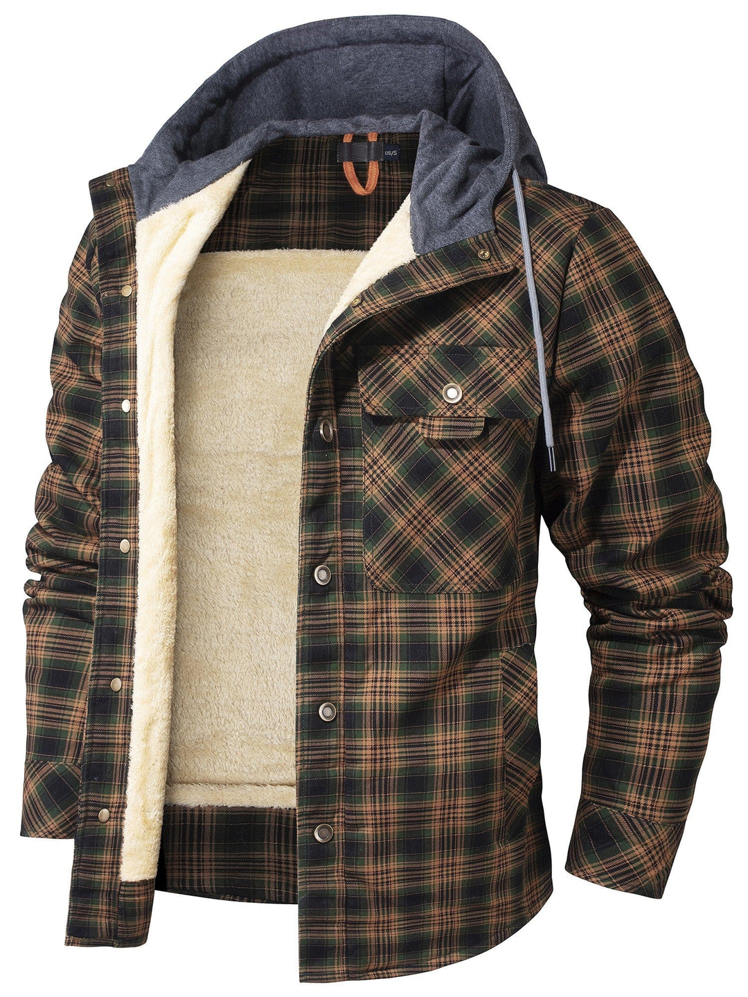 Veste à capuche à carreaux pour homme