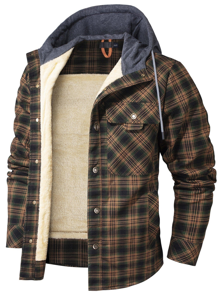 Veste à capuche à carreaux pour homme
