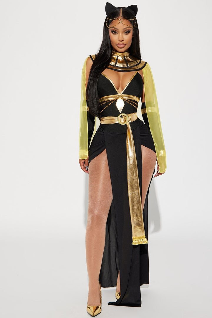 Set costume da regina egiziana da donna con mantello e copricapo