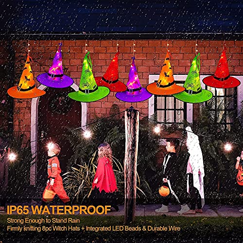 Catena luminosa da donna con cappelli da strega, 44ft, con 104 LED bianco caldo