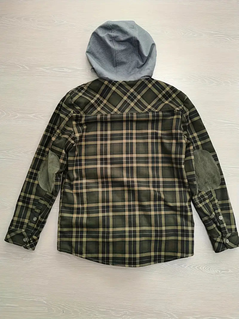 Karierte Jacke mit Kapuze für Herren