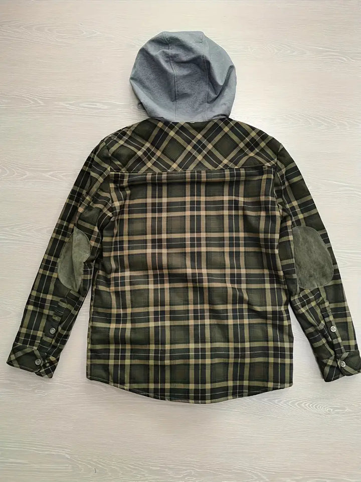 Karierte Jacke mit Kapuze für Herren