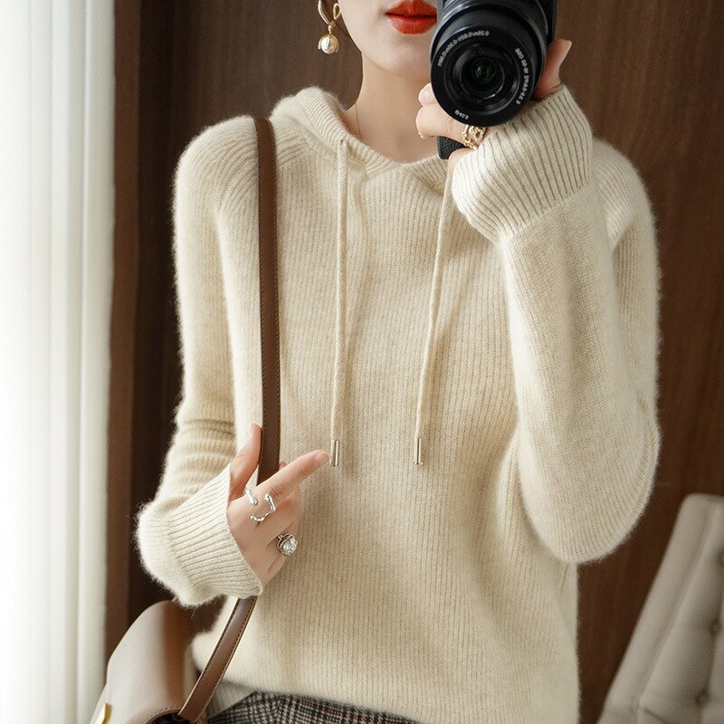 Women's Comfortable Knit Stylish Hoodie-Metro Lane Plaza