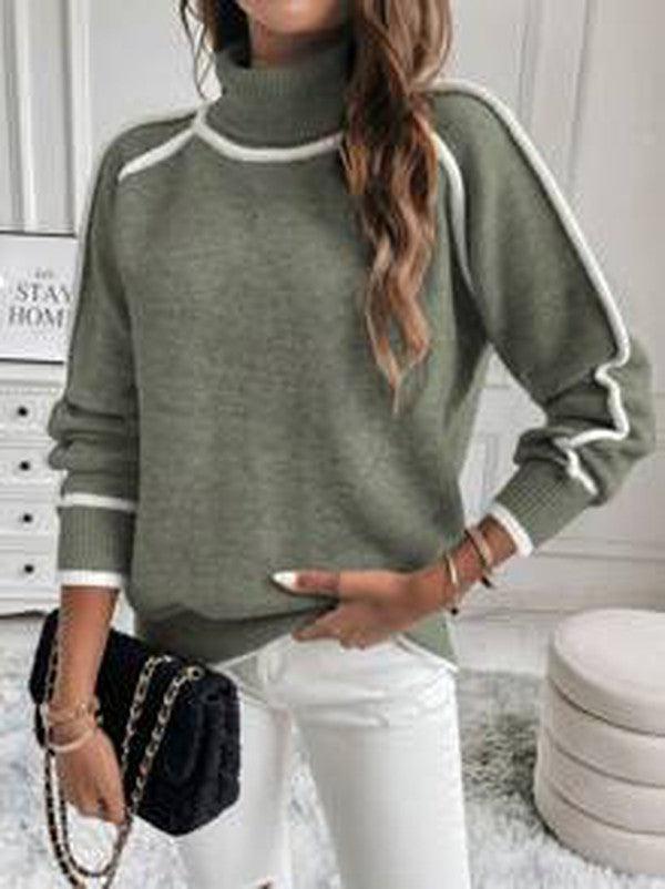 pull élégant et chaud doublé pour femme