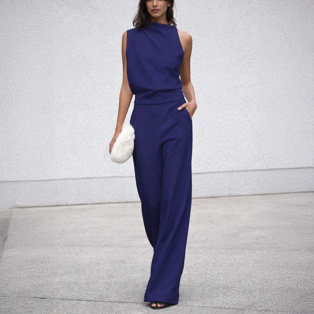 Clara | Women's Elegant Sleeveless Jumpsuit-Metro Lane Plaza