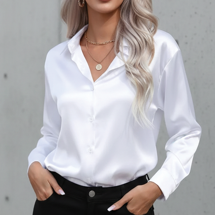Camila | Women's Flowy Satin Top-Metro Lane Plaza