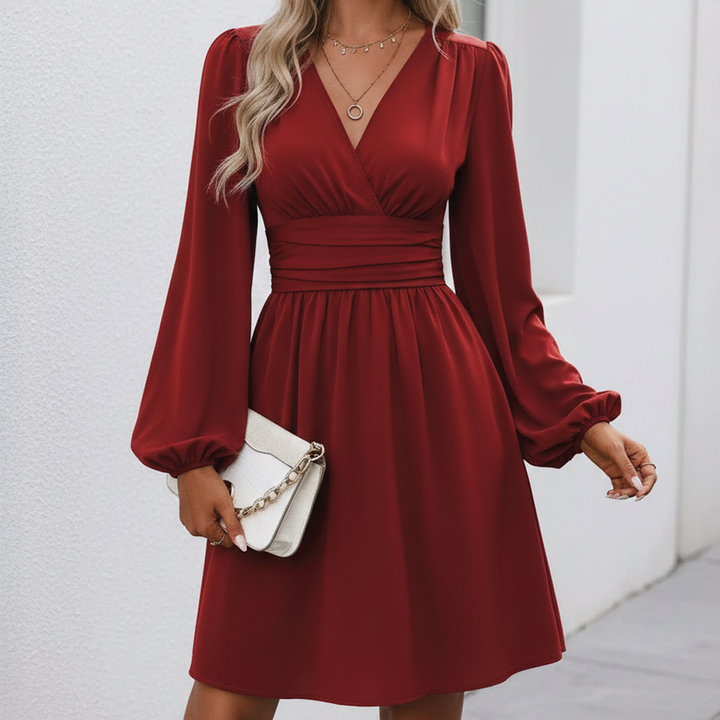 Bella | Elegant Pleated Midi Dress for Women-Metro Lane Plaza
