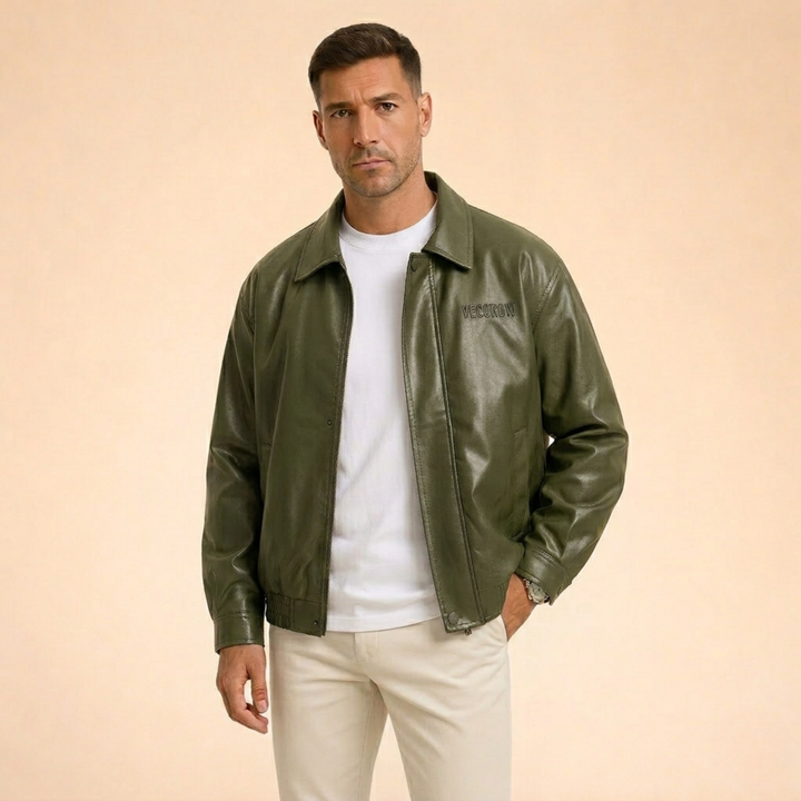 Cooper | Men's Faux Leather Bomber Jacket for a Stylish Look-Metro Lane Plaza