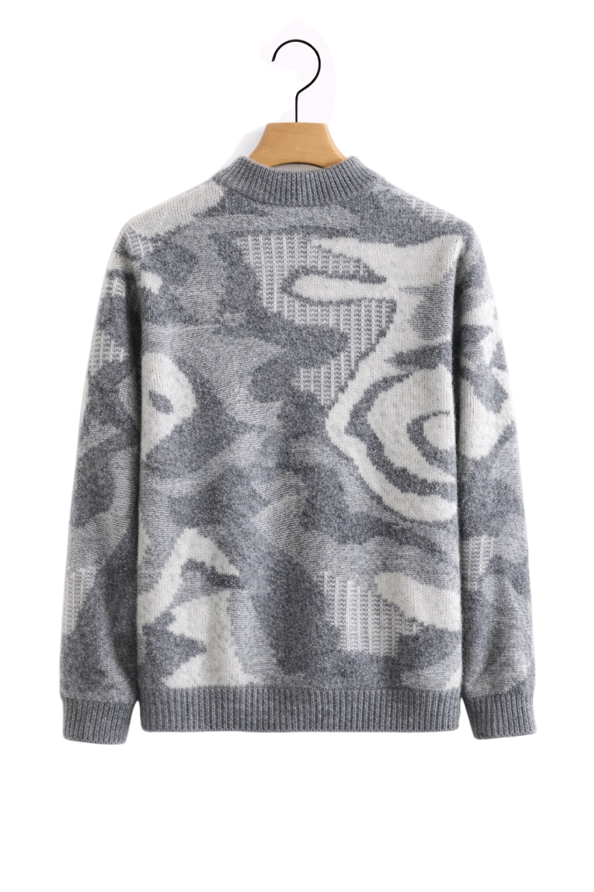 Herrenpullover aus Jacquard-Kaschmir