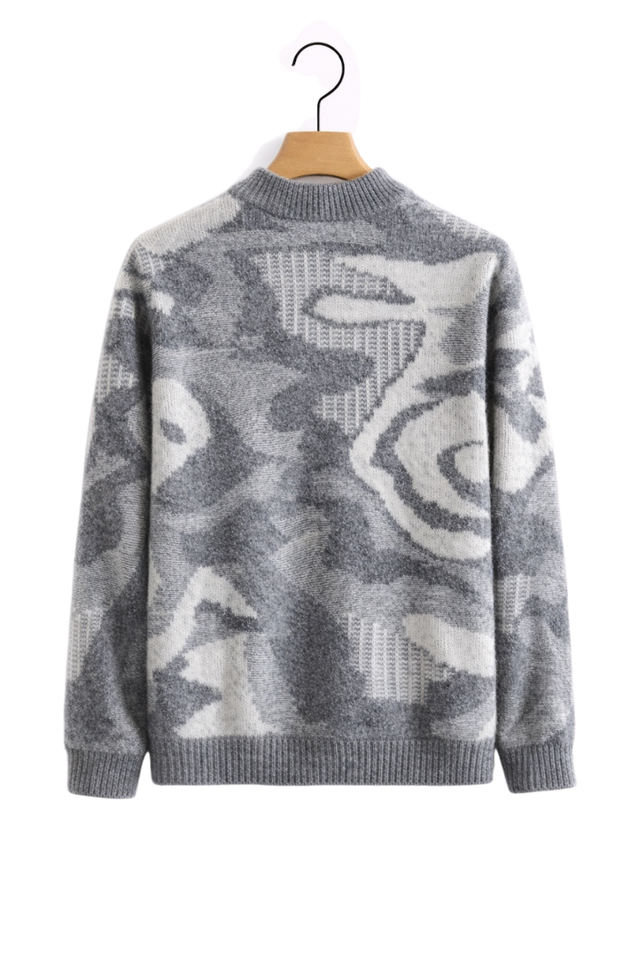 Herrenpullover aus Jacquard-Kaschmir