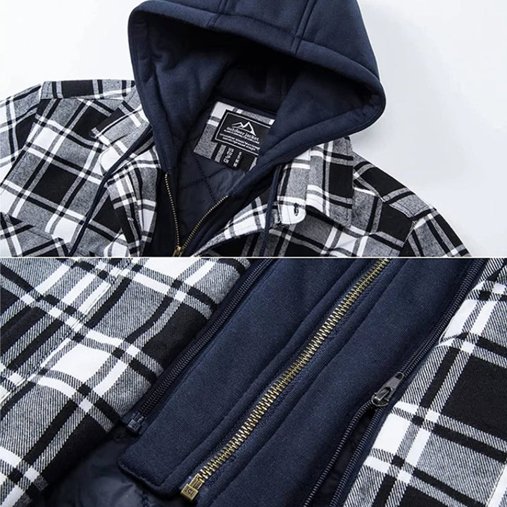Herren-Kapuzenjacke mit Karomuster