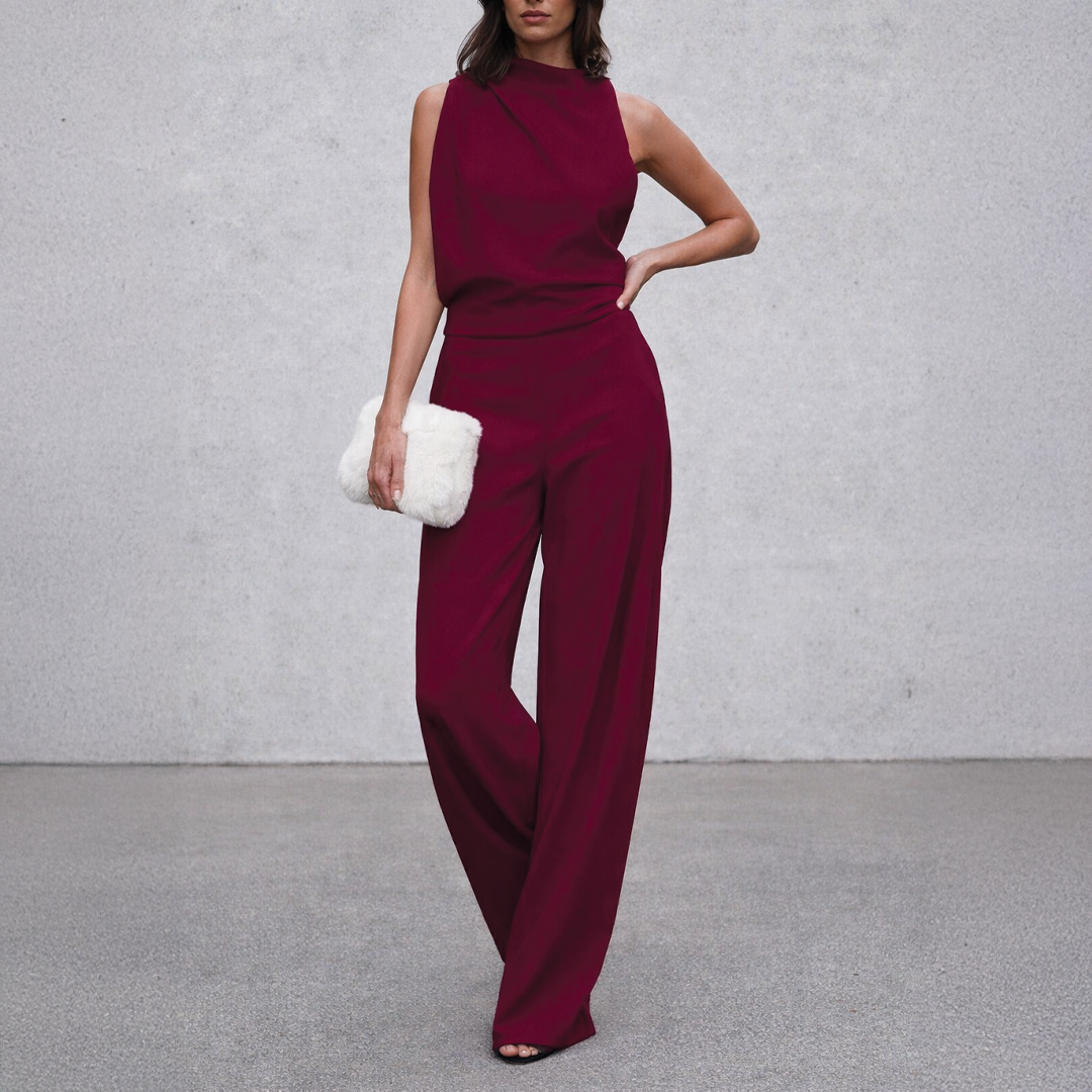 Clara | Women's Elegant Sleeveless Jumpsuit-Metro Lane Plaza