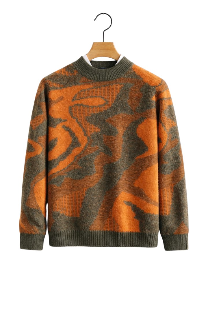 Herrenpullover aus Jacquard-Kaschmir