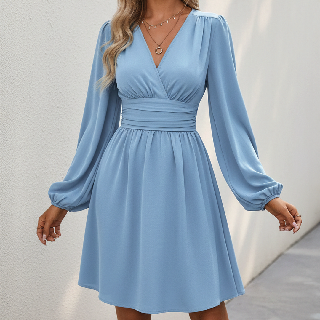 Bella | Elegant Pleated Midi Dress for Women-Metro Lane Plaza