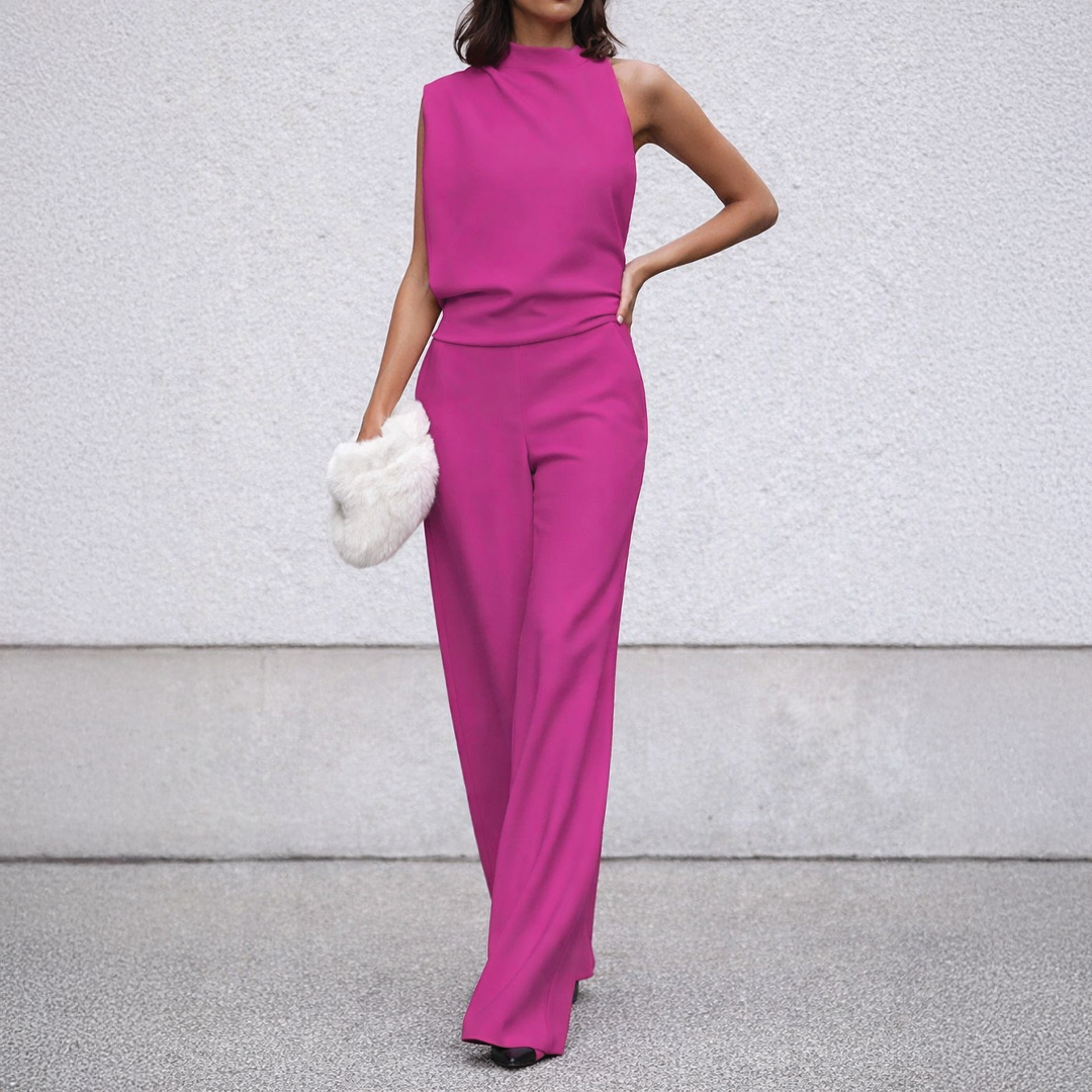 Clara | Women's Elegant Sleeveless Jumpsuit-Metro Lane Plaza