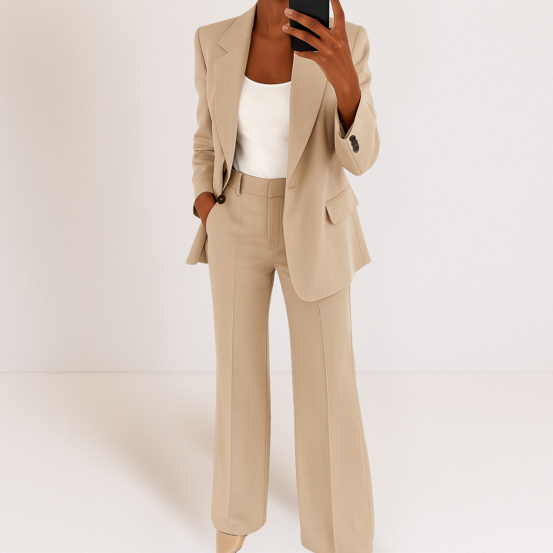 Melanie | Women's Two-Piece Suit Set-Metro Lane Plaza