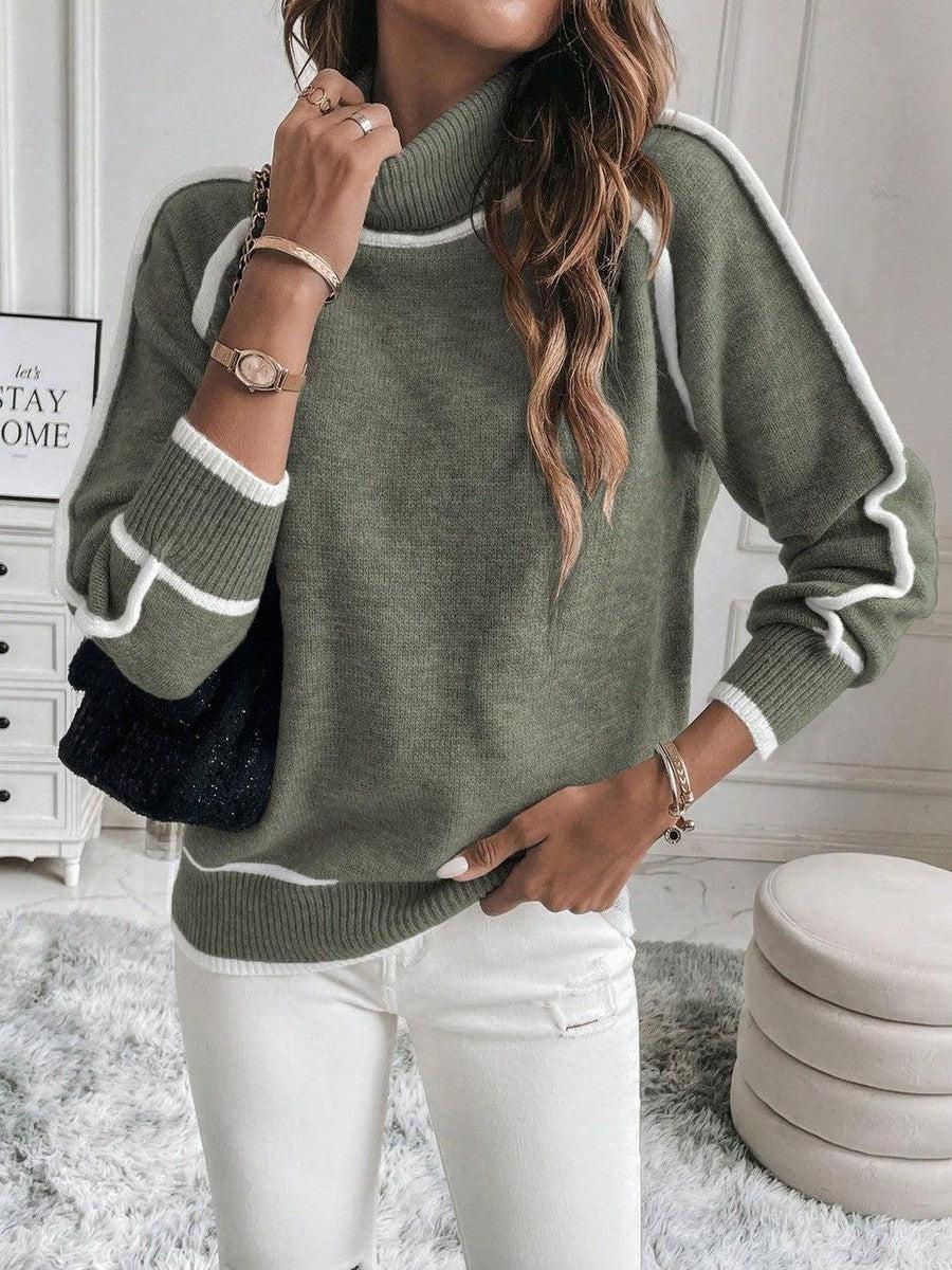 pull élégant et chaud doublé pour femme