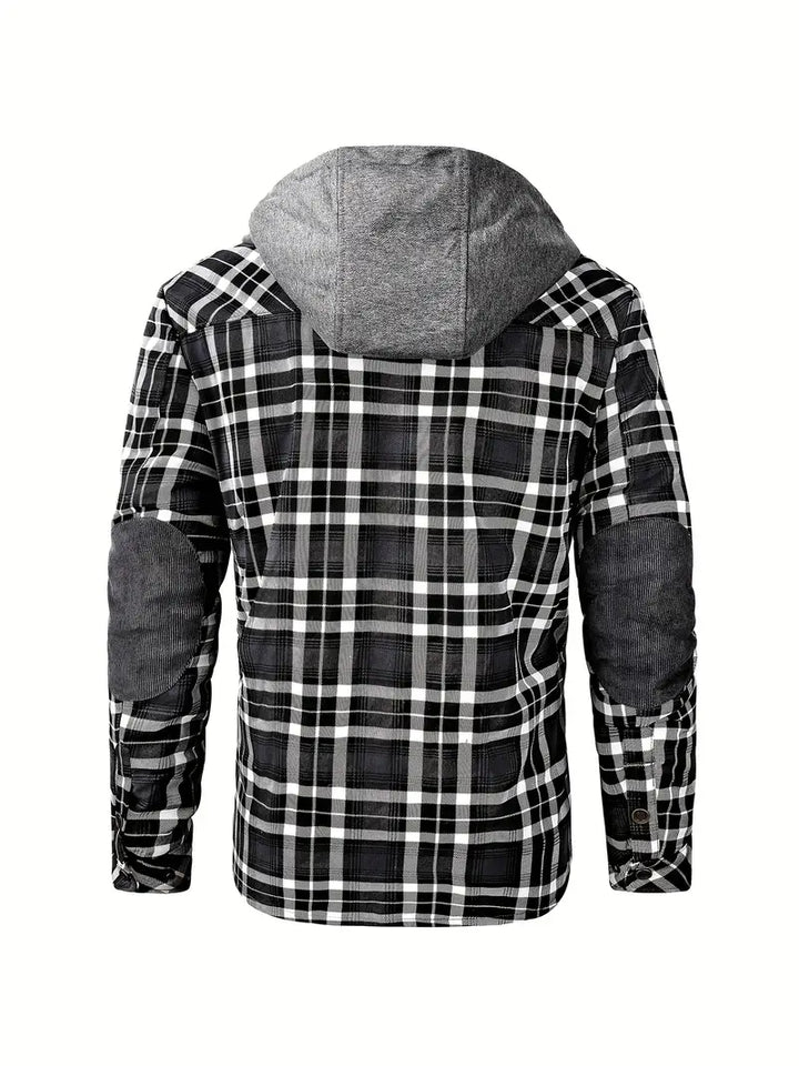 Karierte Jacke mit Kapuze für Herren