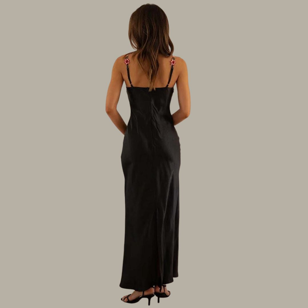 Women's Elegant Floral Embroidered Dress-Metro Lane Plaza