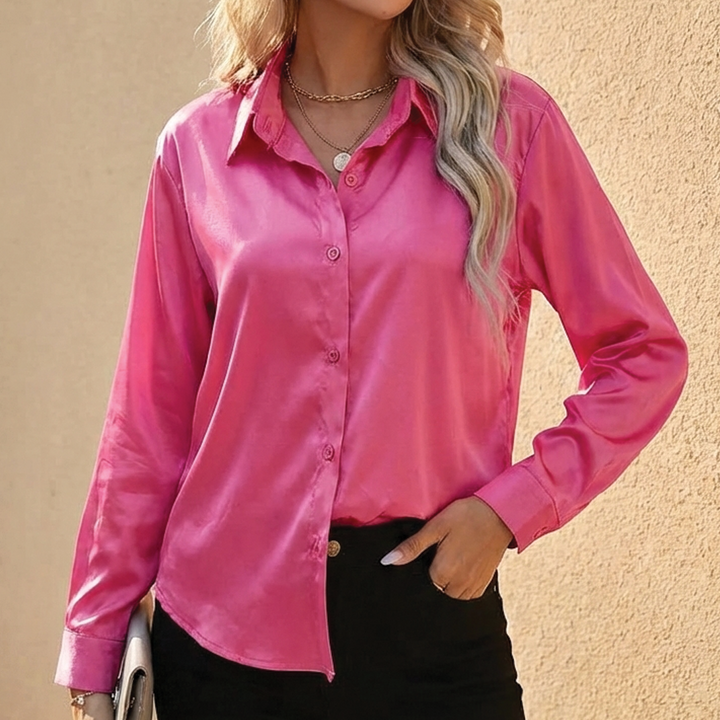 Camila | Women's Flowy Satin Top-Metro Lane Plaza