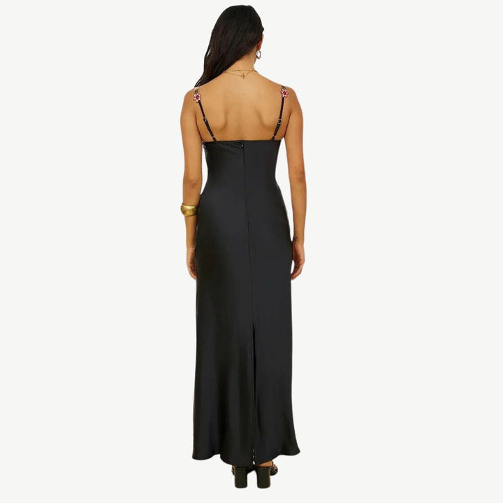 Women's Elegant Floral Embroidered Dress-Metro Lane Plaza
