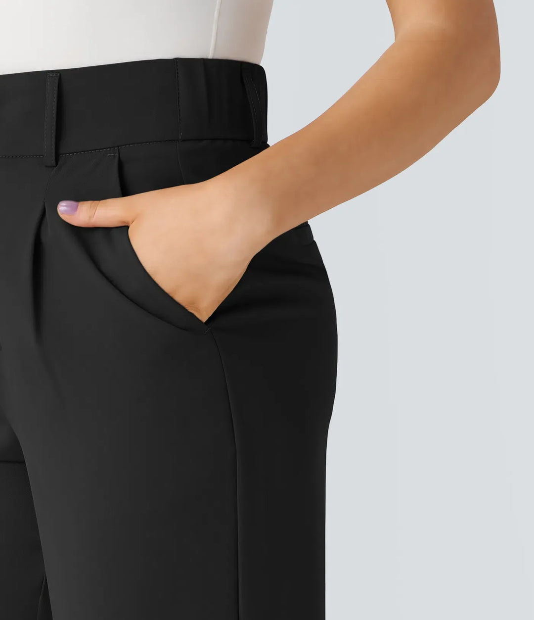Hella | Women's High-Waisted Soft Stretch Trousers-Metro Lane Plaza