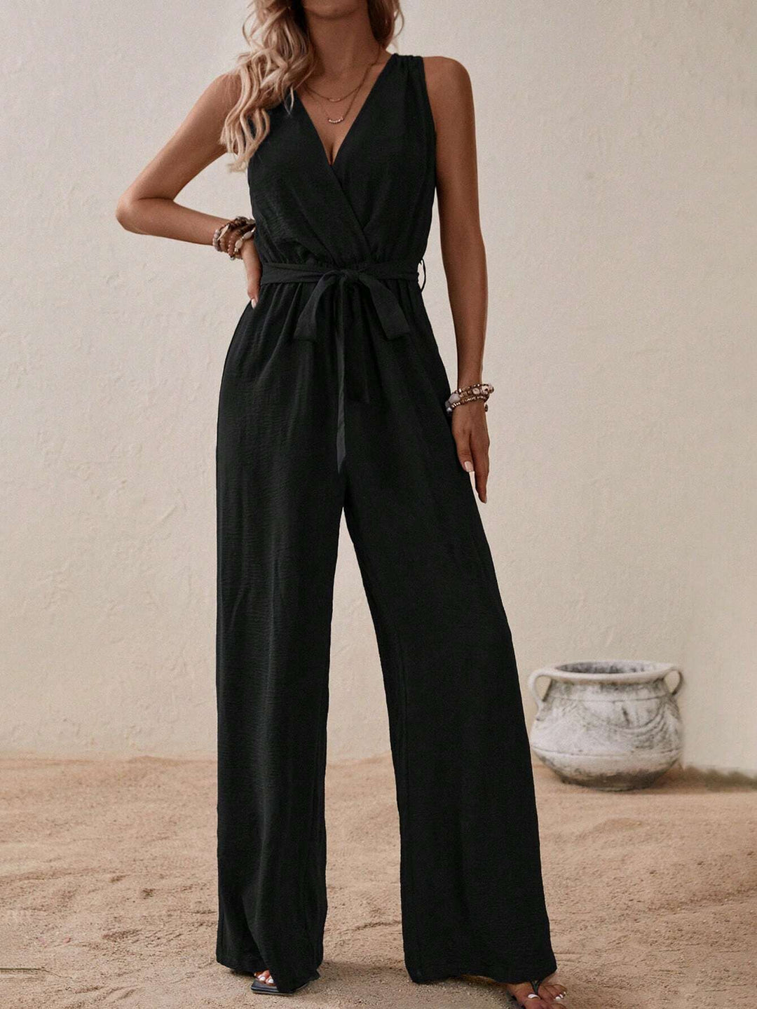 Mila | Women's Wrap Style Jumpsuit-Metro Lane Plaza