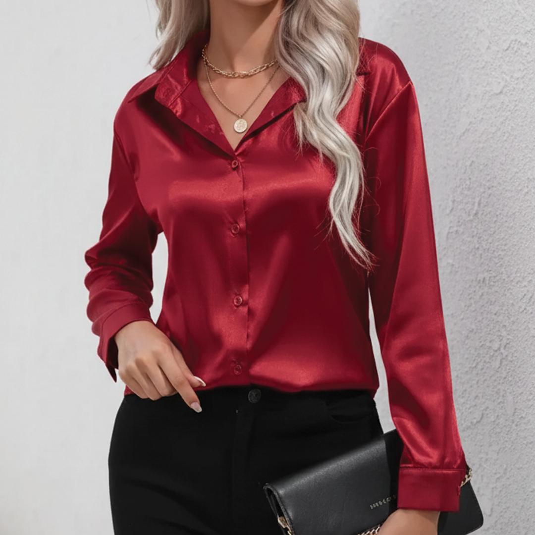 Camila | Women's Flowy Satin Top-Metro Lane Plaza