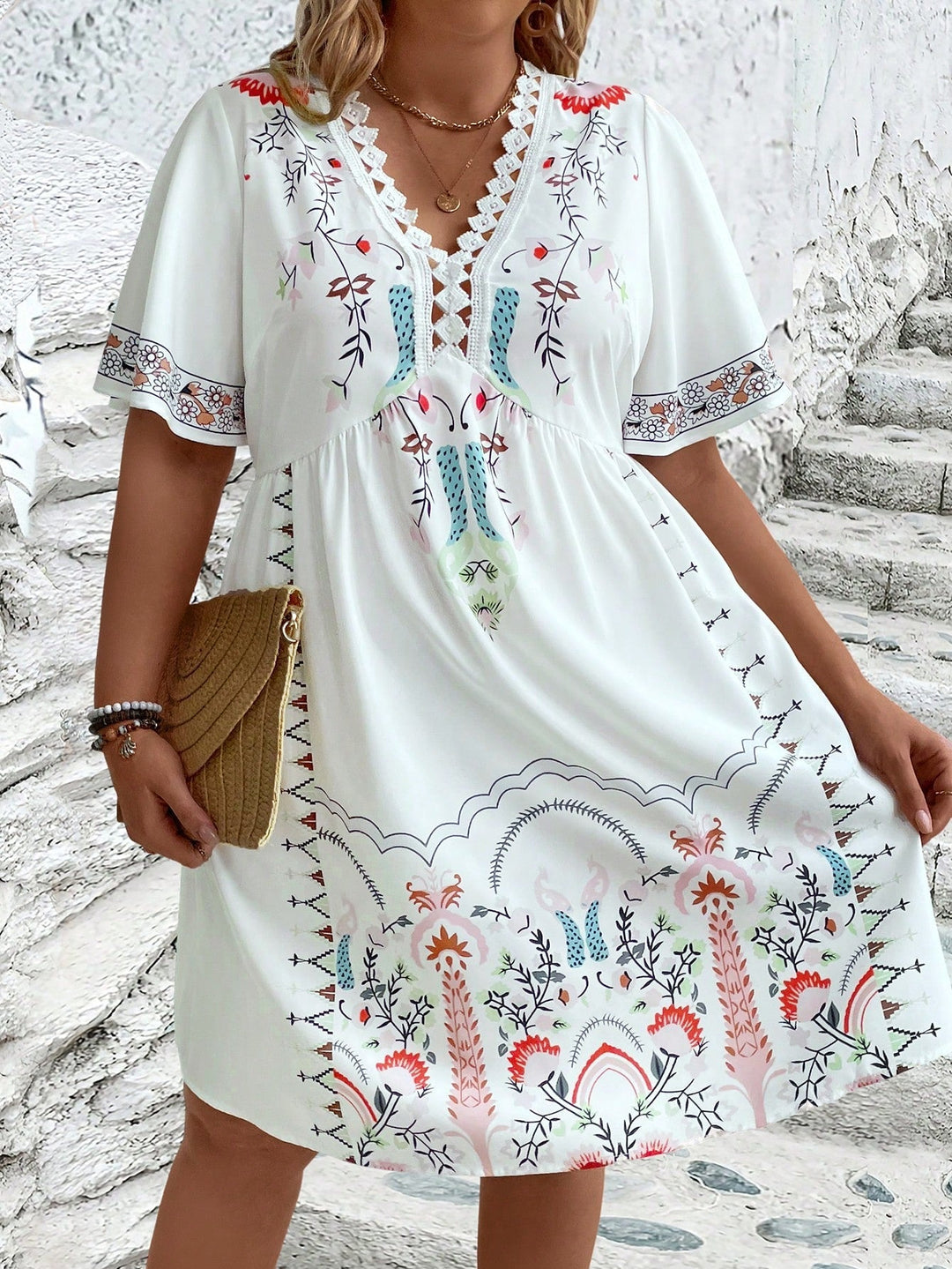 Harper | Plus Size Boho Style Midi Dress for Women-Metro Lane Plaza