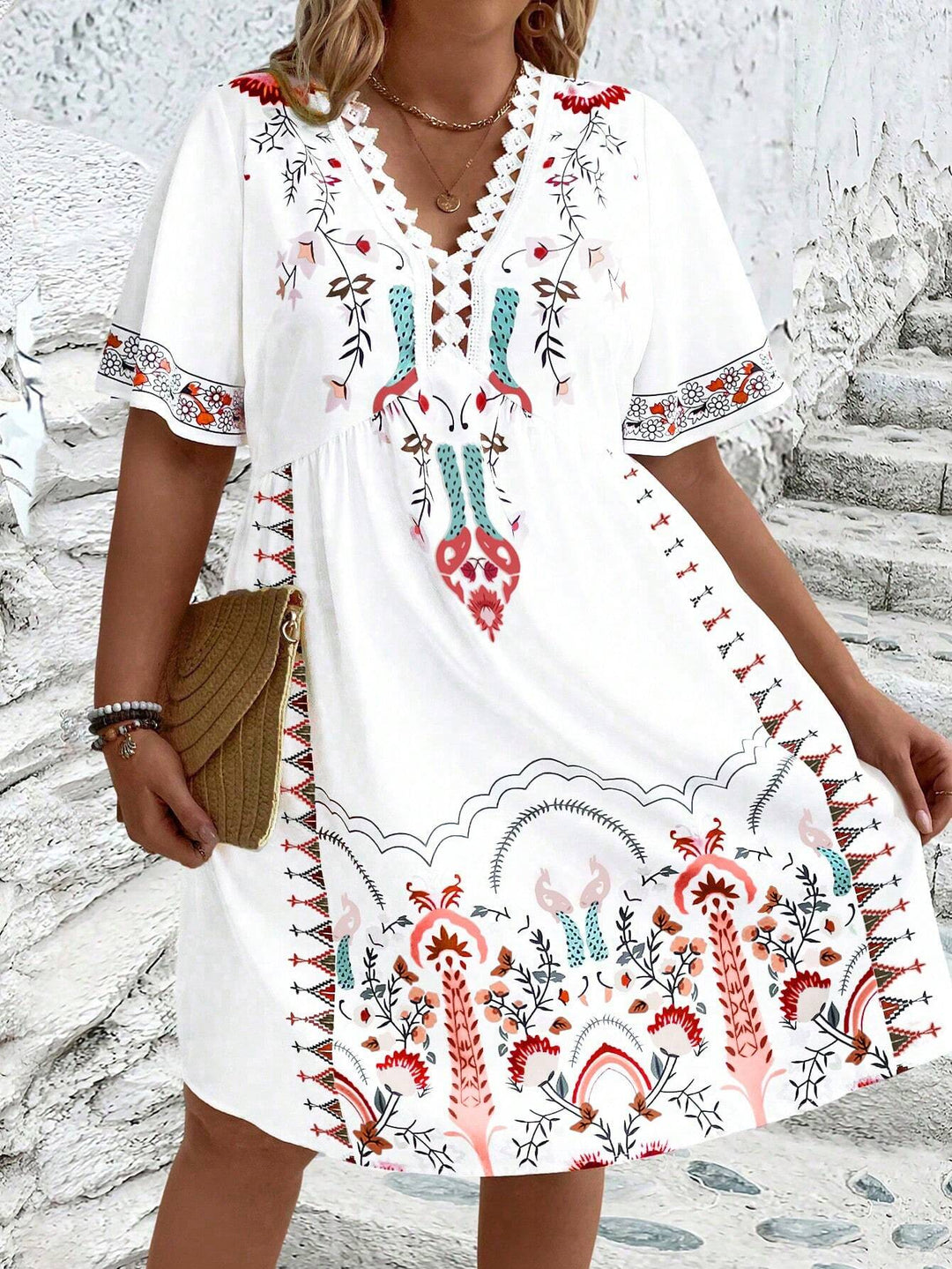 Harper | Plus Size Boho Style Midi Dress for Women-Metro Lane Plaza