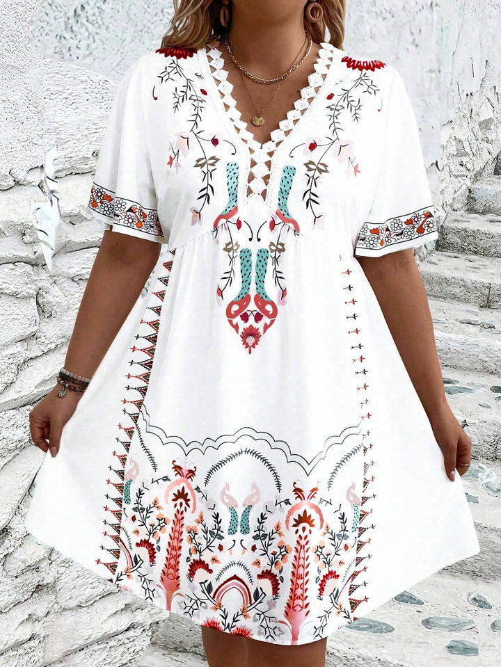 Harper | Plus Size Boho Style Midi Dress for Women-Metro Lane Plaza
