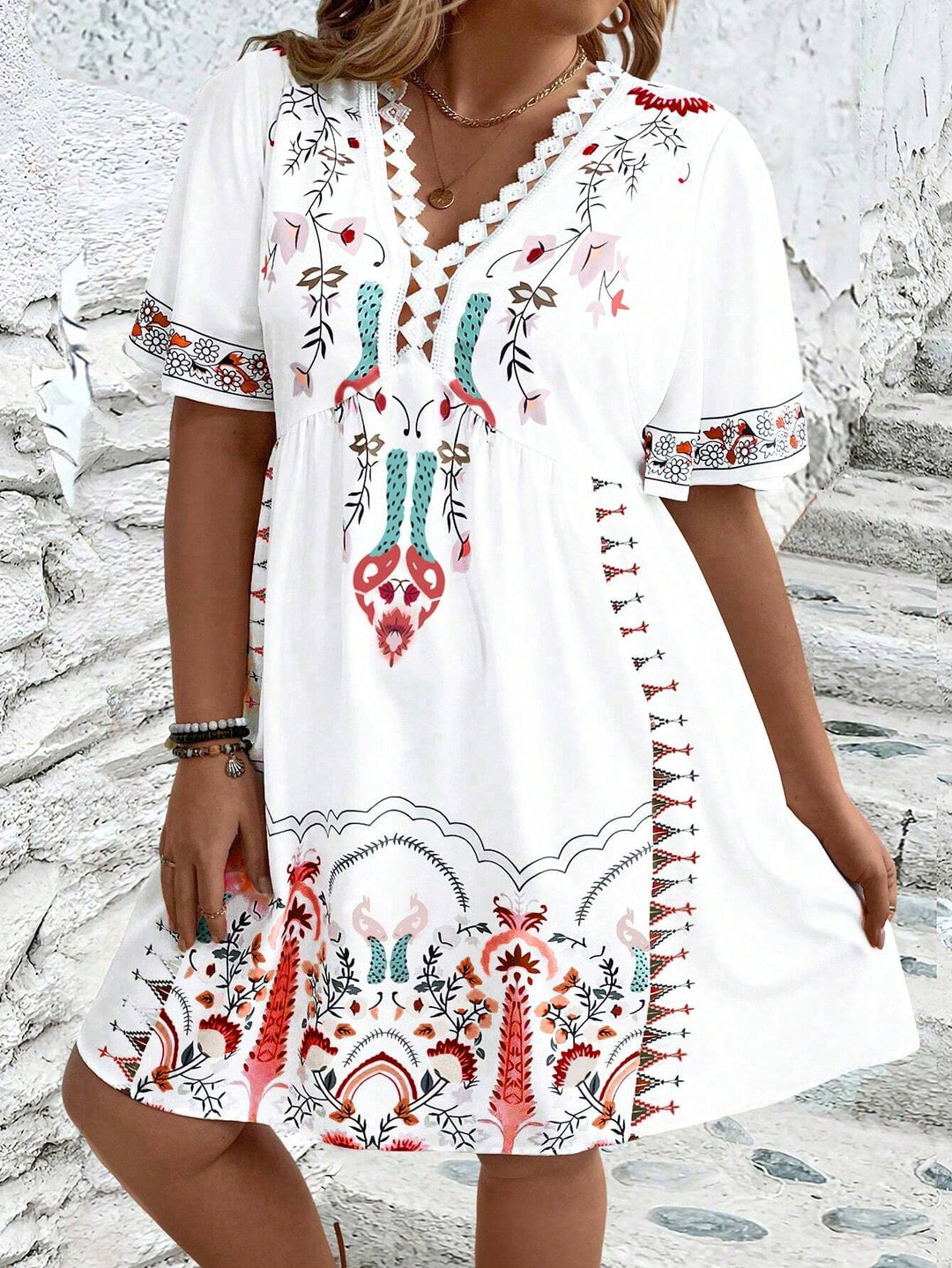 Harper | Plus Size Boho Style Midi Dress for Women-Metro Lane Plaza