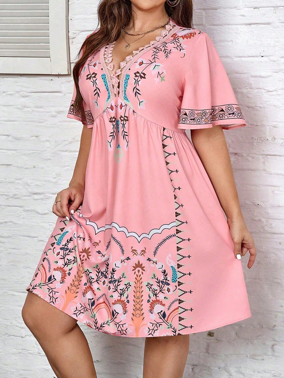 Harper | Plus Size Boho Style Midi Dress for Women-Metro Lane Plaza