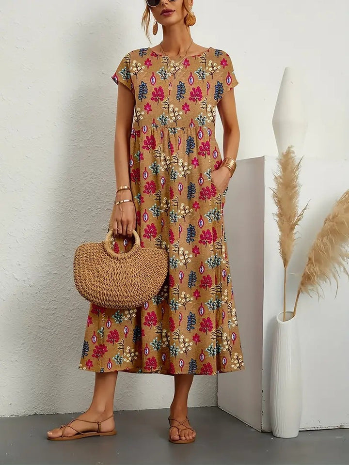 Emilia | Stylish Floral Maxi Dress-Metro Lane Plaza