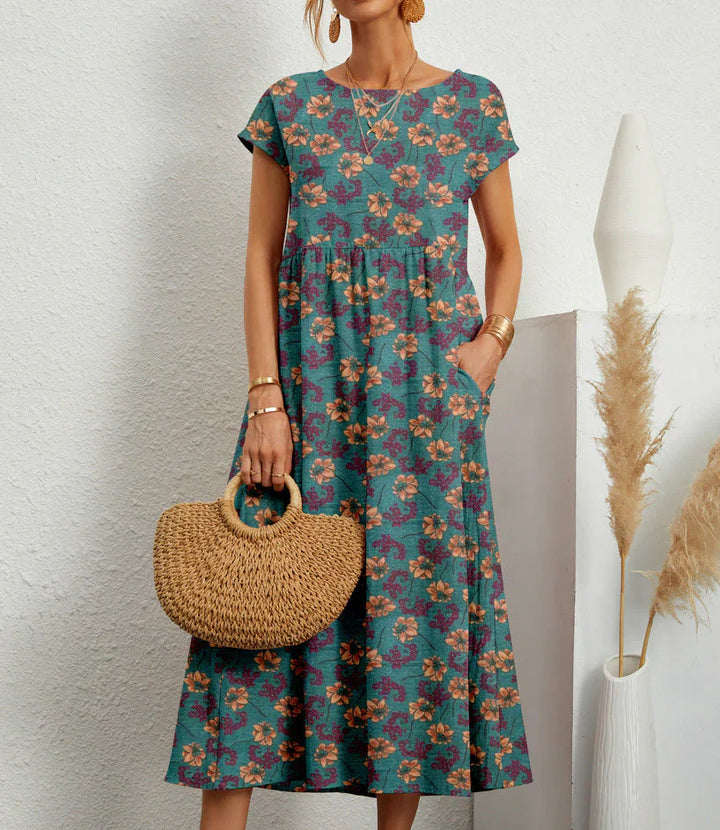 Samantha | Boho Style Midi Dress for Women-Metro Lane Plaza